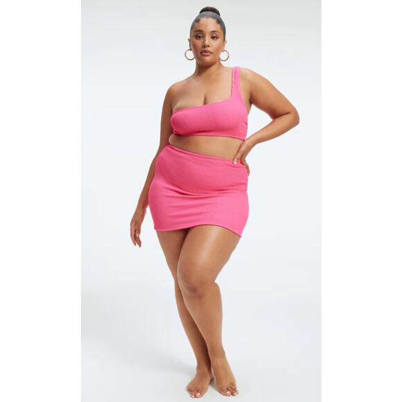 Good American Always Fits Mini Skirt Bright Pink Barbiecore Plus 2x - 3x - Picture 5 of 7